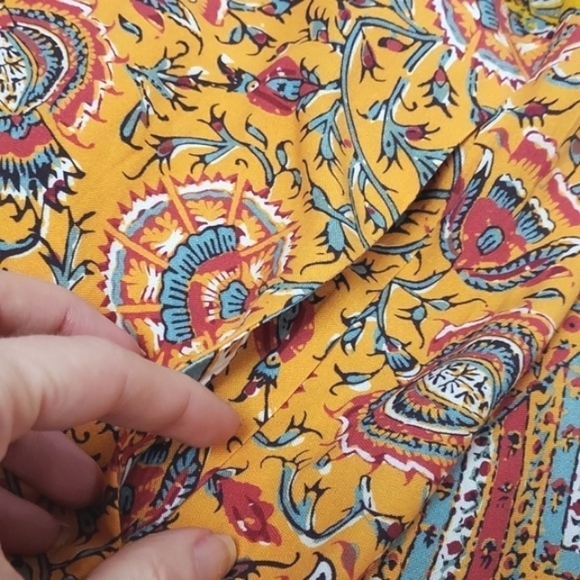 Anthropologie TINY Ismelda Tunic Dress Floral Yellow Printed Long Sleeve Small - Picture 13 of 16